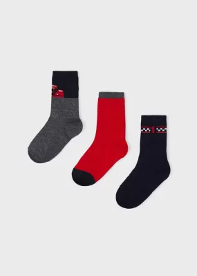 10572- Set 3 socks for boy - Red