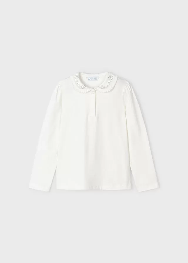 131- L/s basic polo for girl - Natir-plat