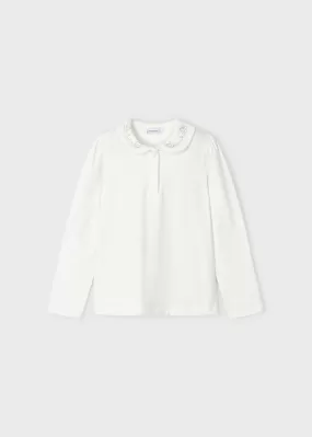 131- L/s basic polo for girl - Natir-plat