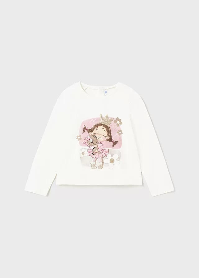 2010- L/s t-shirt for baby girl - Natural