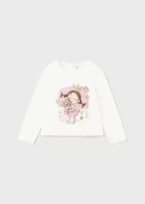 2010- L/s t-shirt for baby girl - Natural