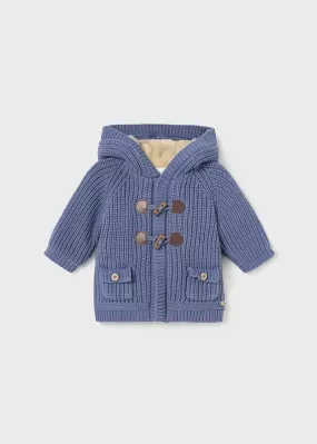 2302- Knit cardigan for newborn boy - Winterblue