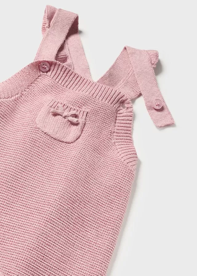 2665- Knit dungarees set for newborn girl - h- Quartz