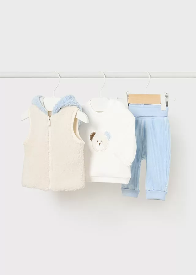 2685- 3 piece tracksuit for newborn boy - Sky