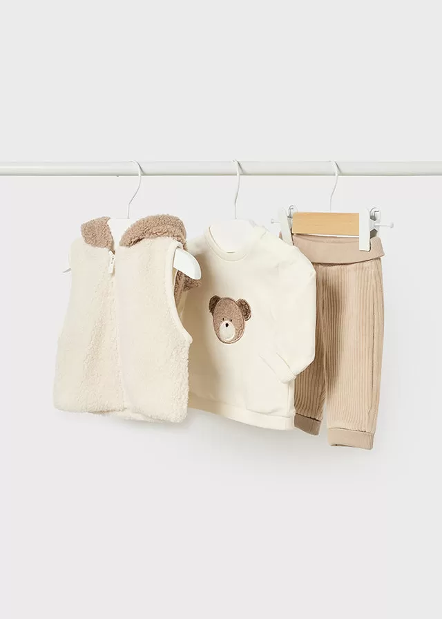 2685- 3 piece tracksuit for newborn boy - Wood