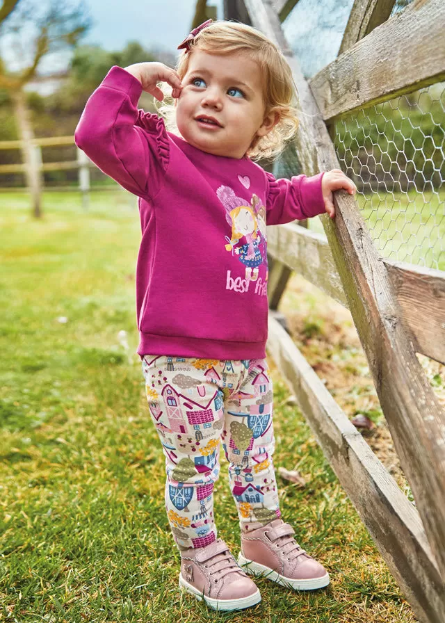 2767- Pullover and leggings set for baby girl - Magenta