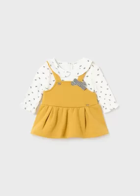 2852- Dungaree skirt for newborn girl - Orangy