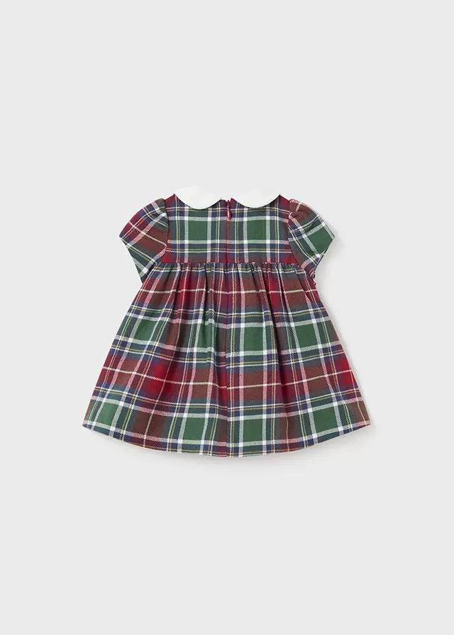 2864- S/s Smocked dress for newborn girl - Cherry