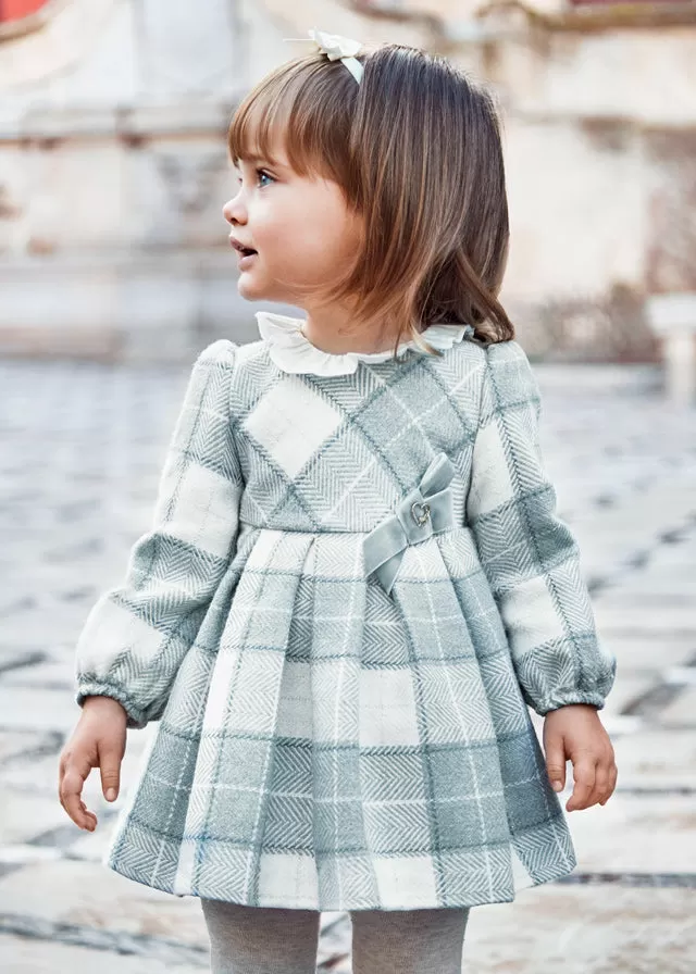 2977- Plaid dress for baby girl - h-Bluebell