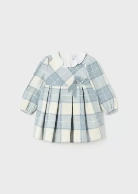 2977- Plaid dress for baby girl - h-Bluebell