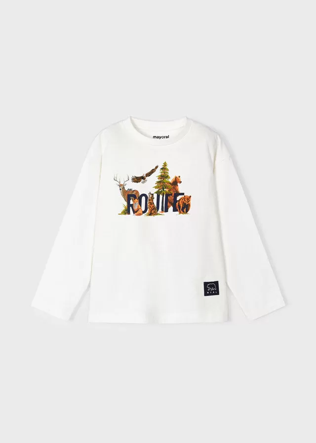 4021- L/s t-shirt for boy - Cream