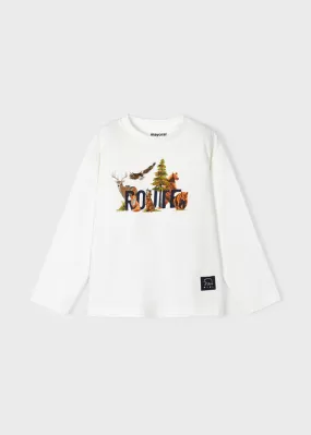 4021- L/s t-shirt for boy - Cream