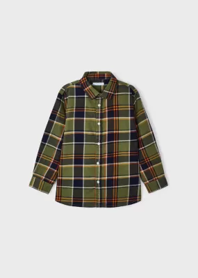 4109- L/s checked shirt for boy - Oregano