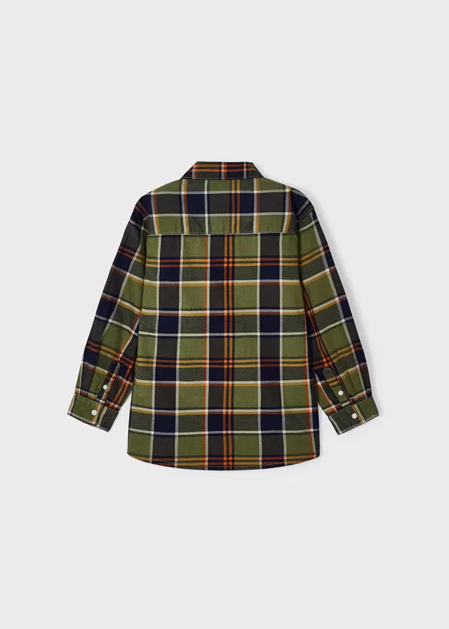 4109- L/s checked shirt for boy - Oregano