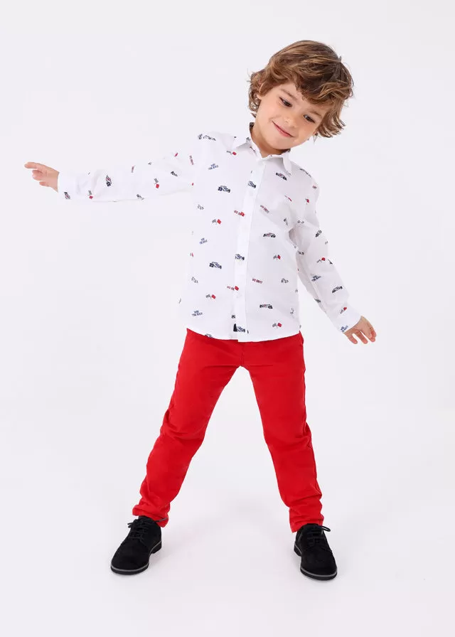 4110- L/s shirt for boy - White