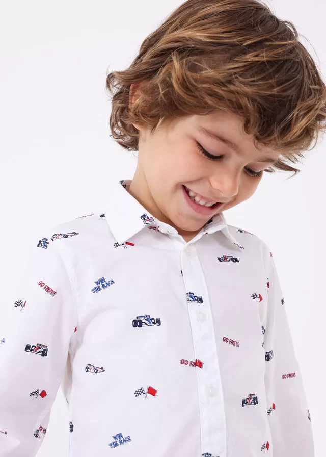 4110- L/s shirt for boy - White