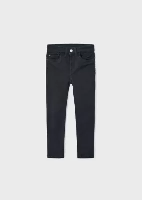 4523- Soft slim fit pants for boy - Charcoal