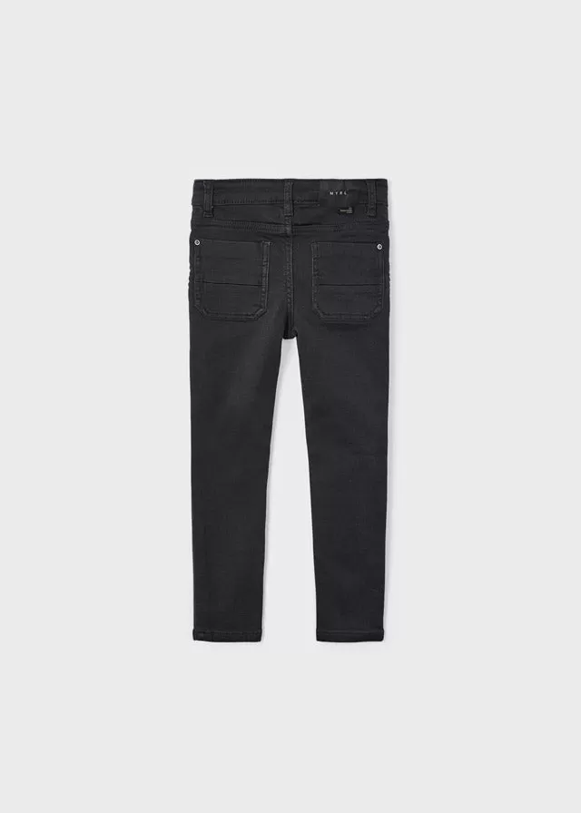 4523- Soft slim fit pants for boy - Charcoal