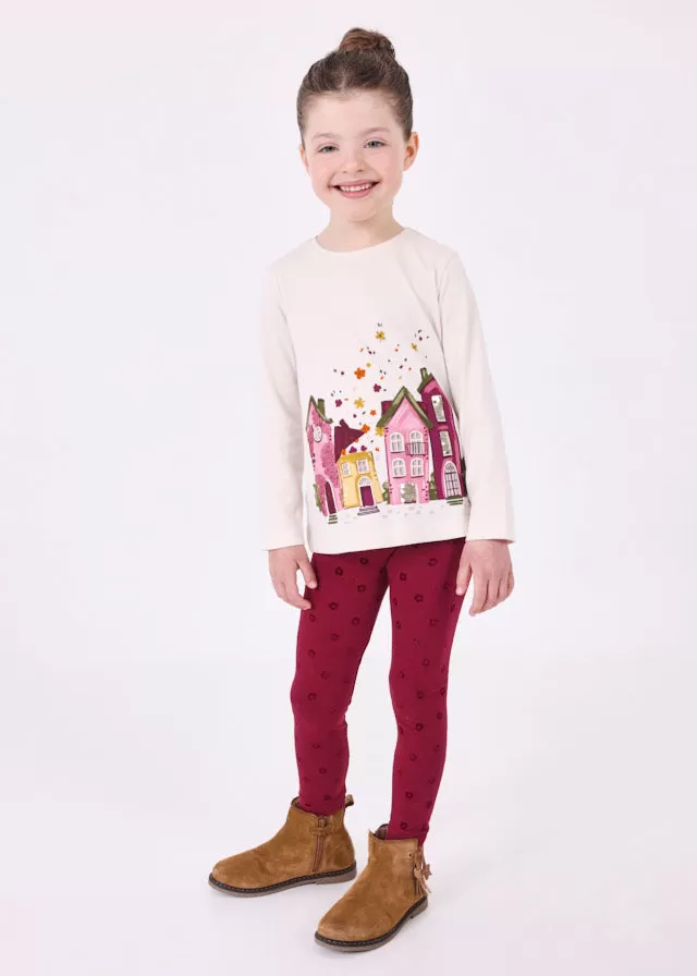 4787- Leggings set for girl - Blackberry