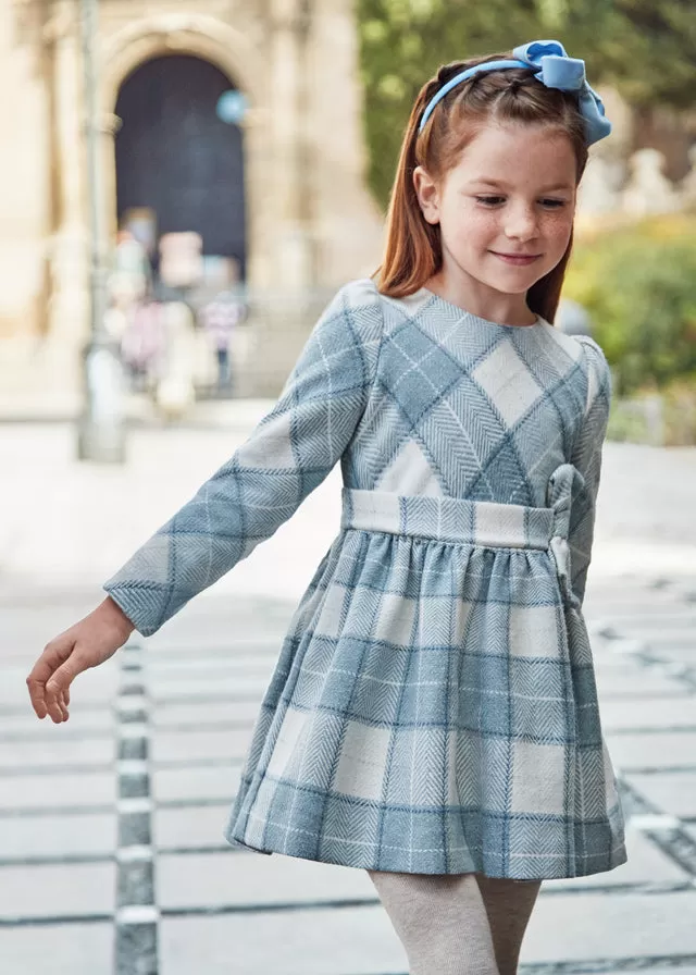 4910- Plaid dress for girl - h-Bluebell