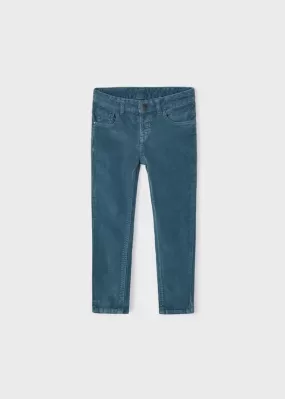 537- Basic slim fit cord trousers for boy - Stone blue