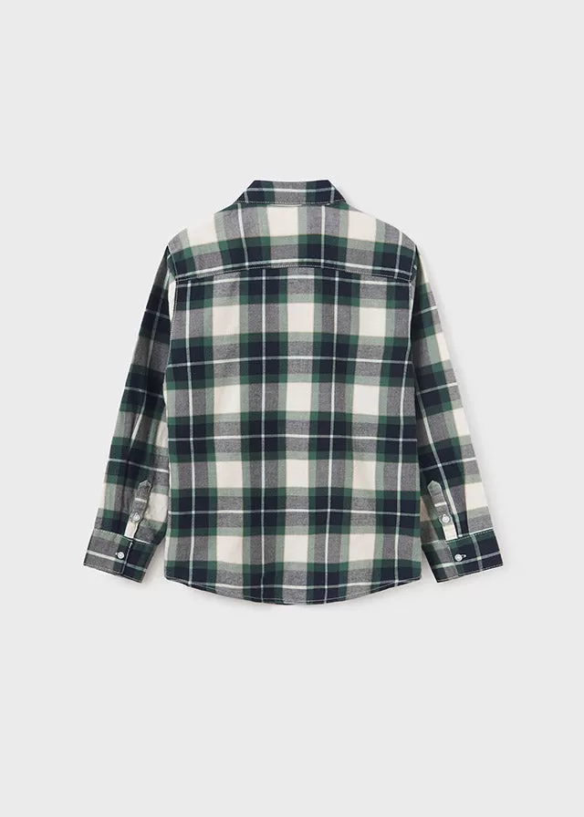 7188- L/s checked shirt for teen boy - Mint