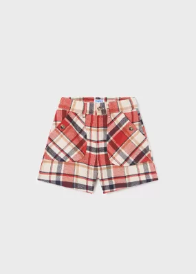 7209- Plaid shorts for teen girl - Red