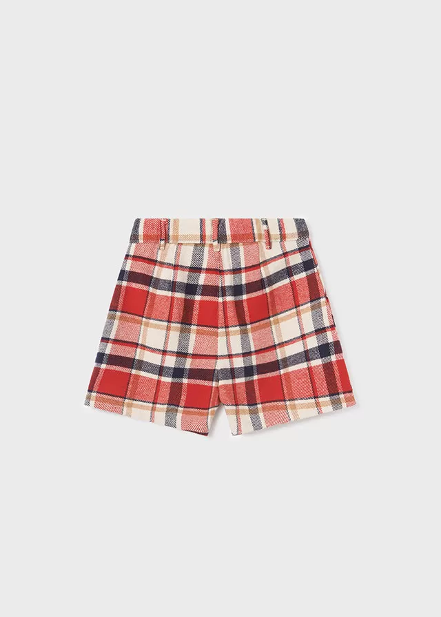 7209- Plaid shorts for teen girl - Red