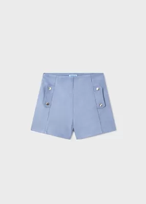 7210- Faux suede shorts for teen girl - French Blu