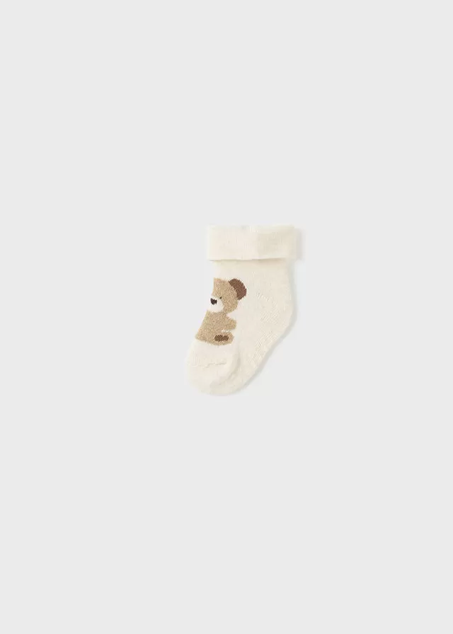 9654- Non-slip socks for newborn boy - h- Milk