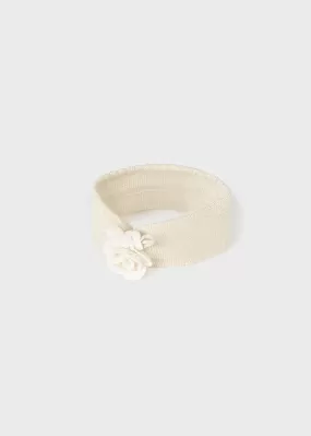 9675- ceremony headband for newborn girl - Champagne