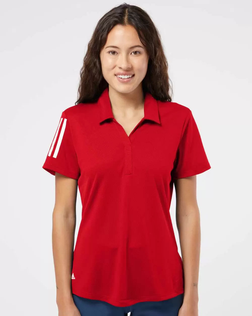 Adidas Golf Clothing A481 Women's Floating 3-Stripes Sport Shirt SKU: A481