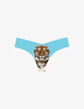 Blue Tiger Seamless Thong