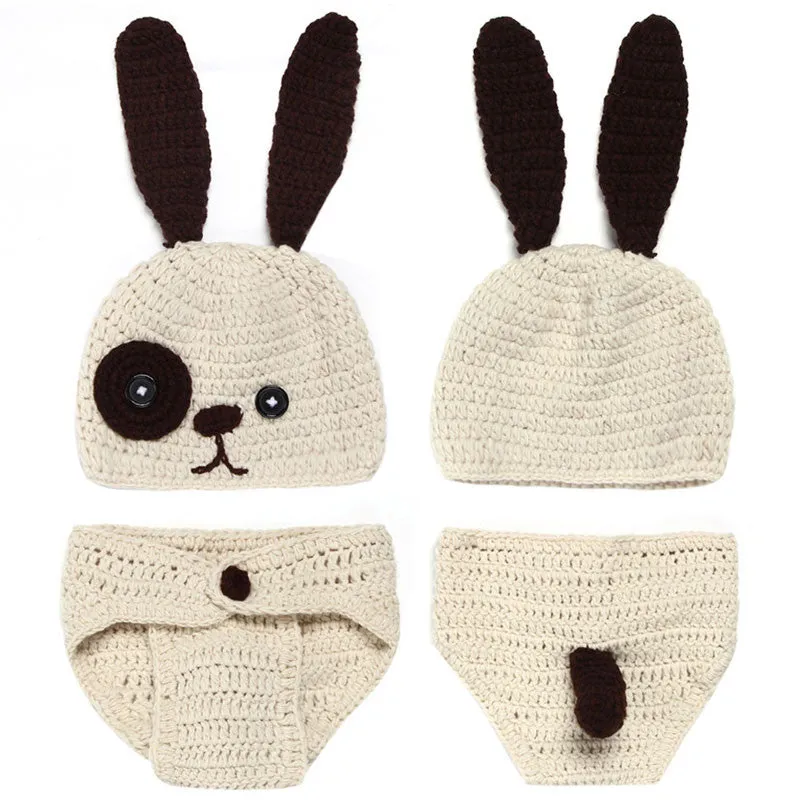 born Baby Clothing Cute Infant Knitted Rabbit Costume St Hmade Crochet Pography Props Po Tools