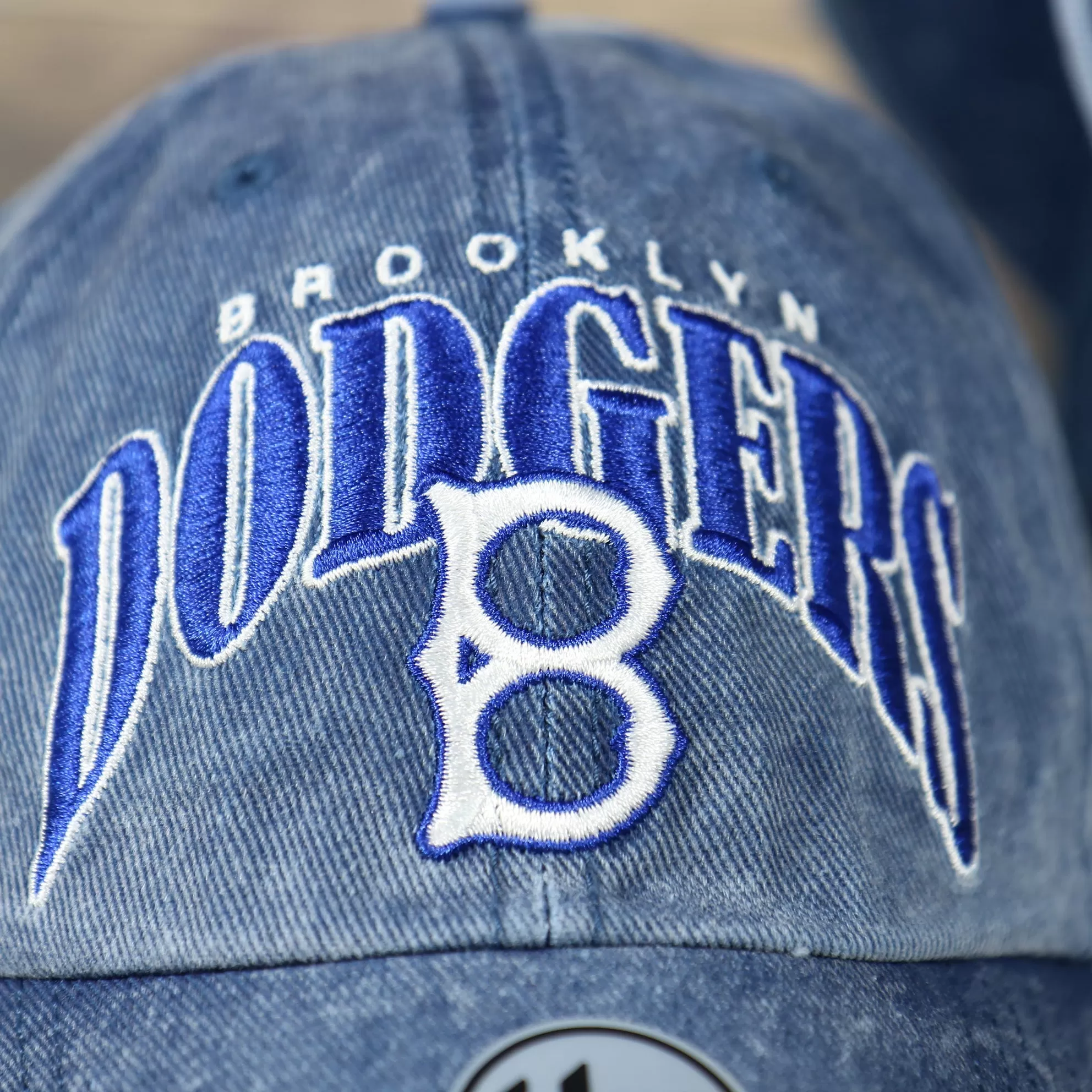 Brooklyn Dodgers Throwback Distressed Blue Dad Hat | Blue Adjustable Baseball Cap