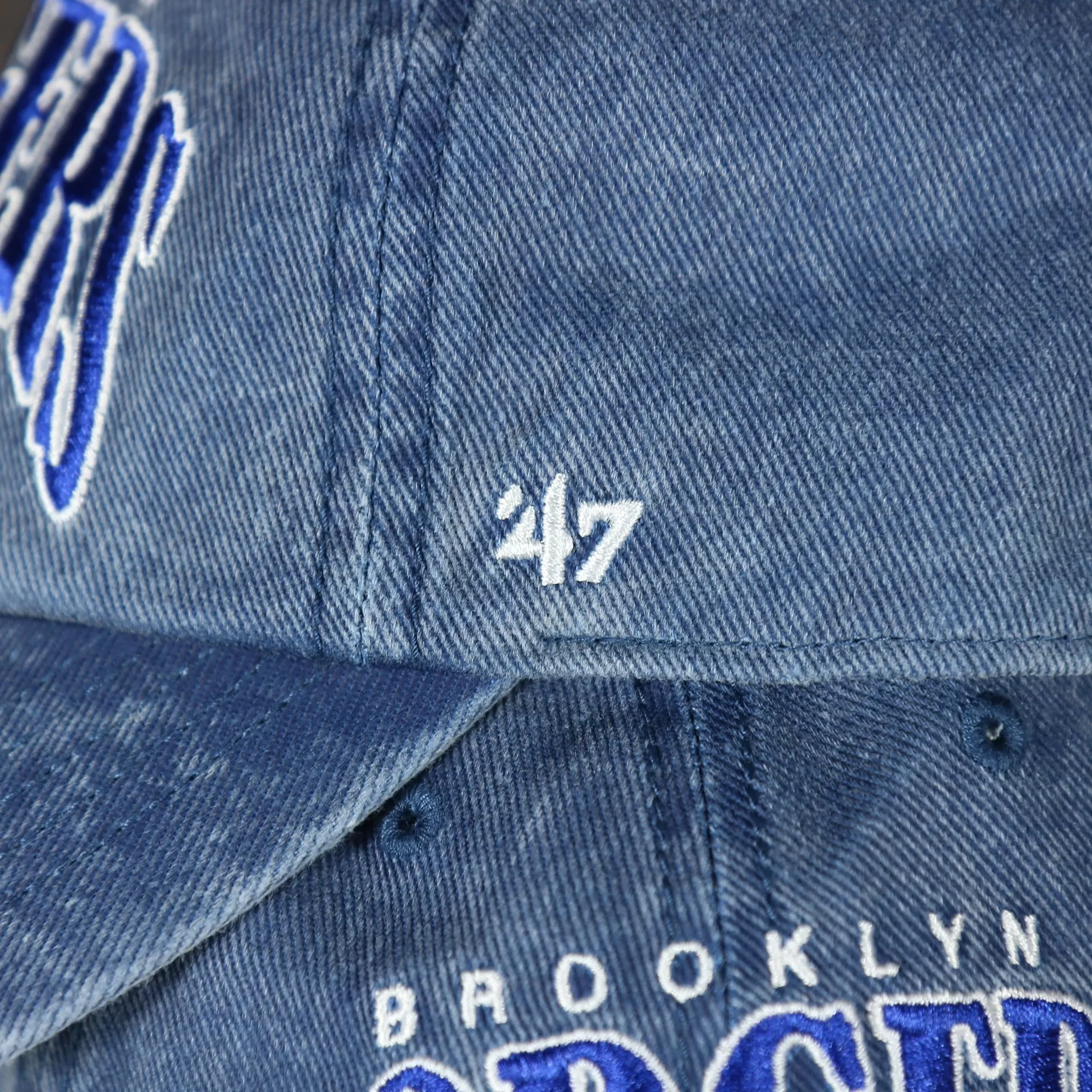 Brooklyn Dodgers Throwback Distressed Blue Dad Hat | Blue Adjustable Baseball Cap