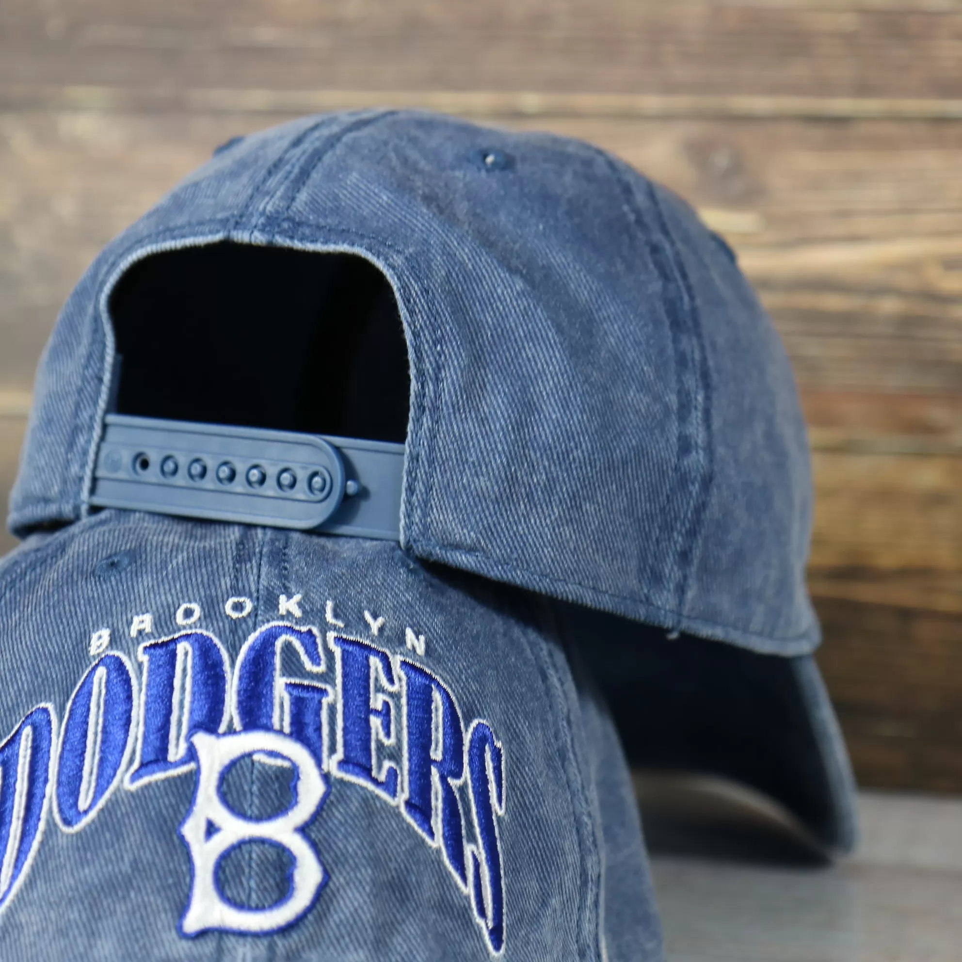 Brooklyn Dodgers Throwback Distressed Blue Dad Hat | Blue Adjustable Baseball Cap