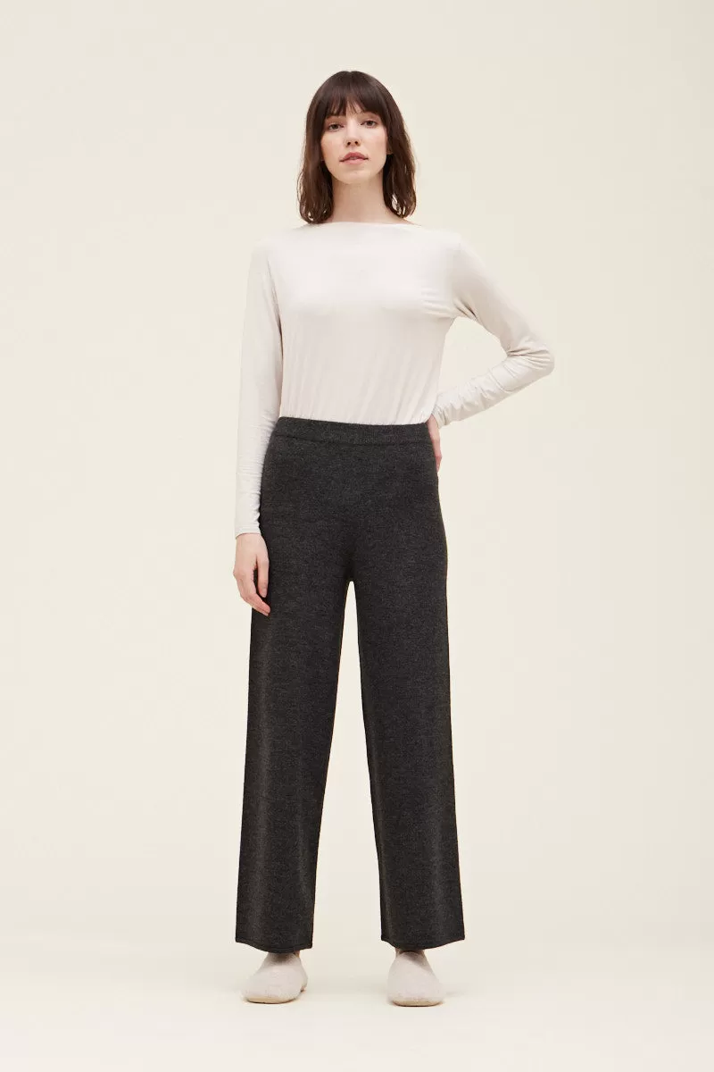 Charcoal Knit Cozy Pant