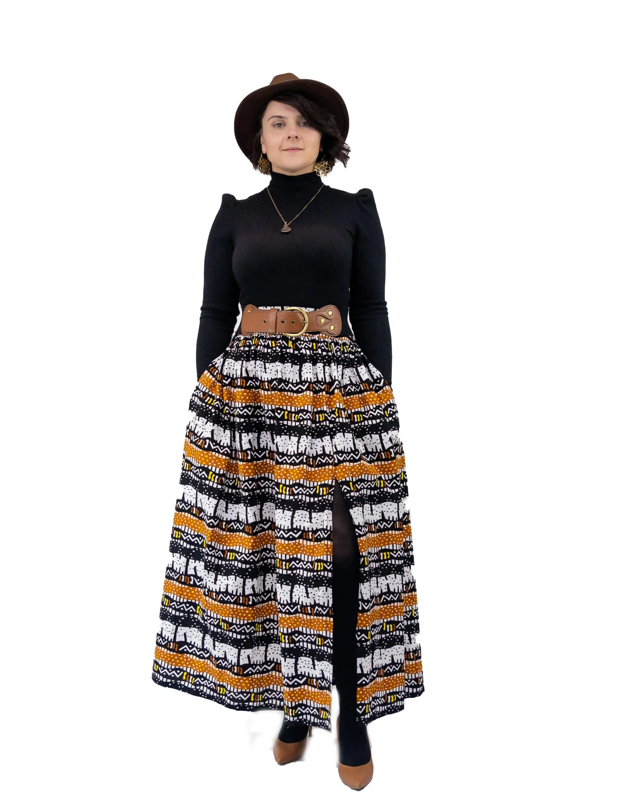 Chidinma African Ankara Print Maxi Skirt - African Clothing Store | JT Aphrique