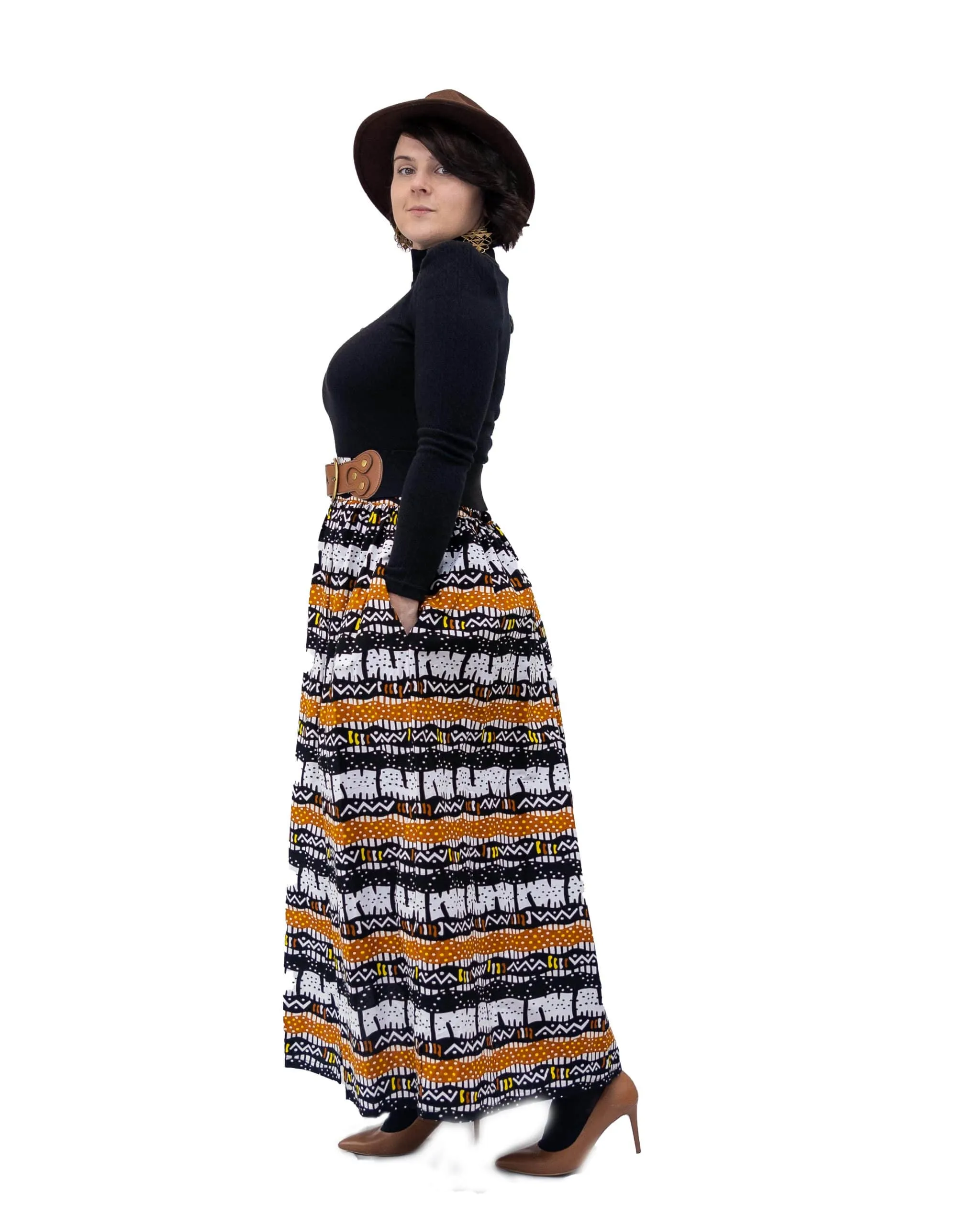 Chidinma African Ankara Print Maxi Skirt - African Clothing Store | JT Aphrique