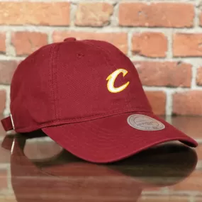 Cleveland Cavaliers Maroon Dad Hat | Maroon Mitchell and Ness Adjustable Baseball Cap