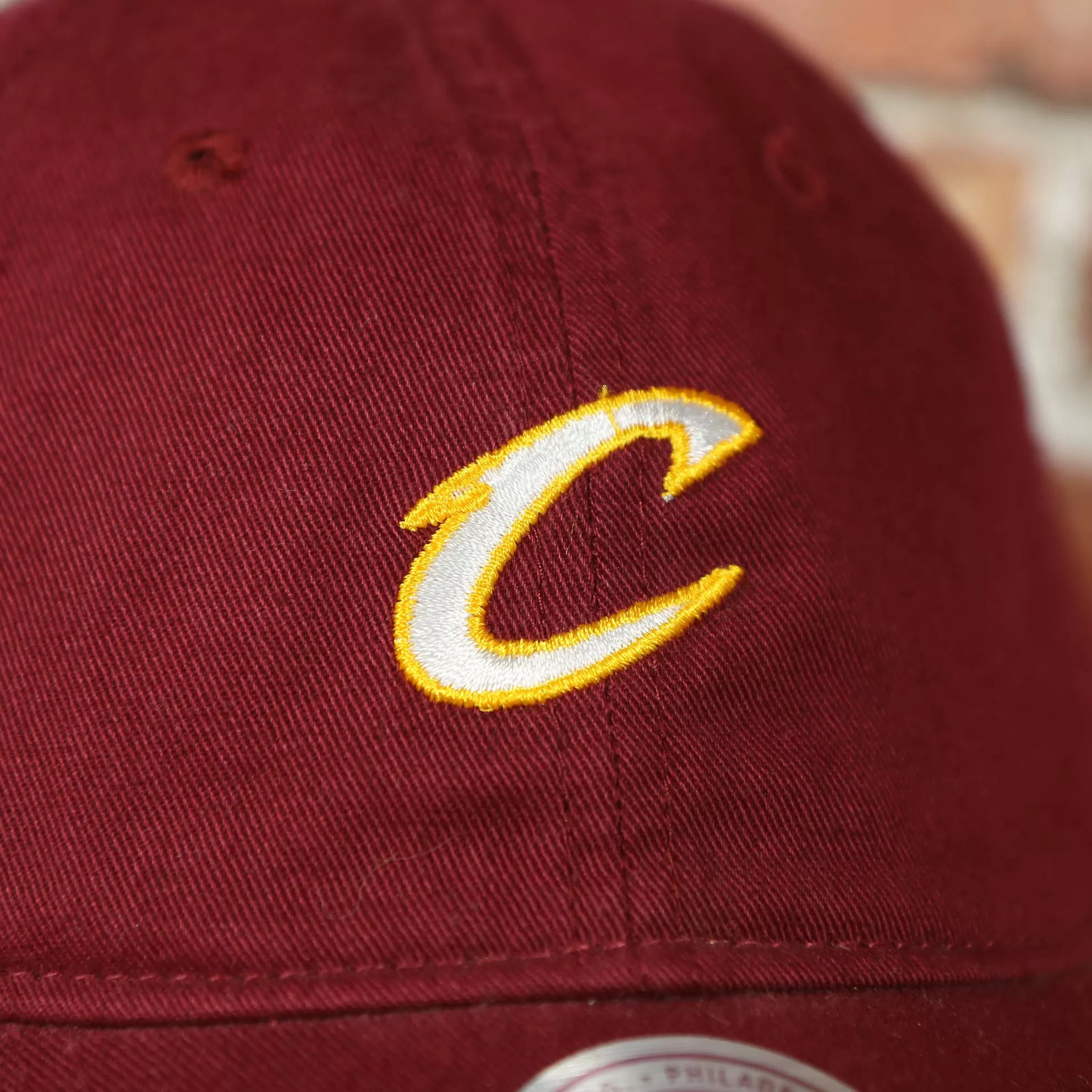 Cleveland Cavaliers Maroon Dad Hat | Maroon Mitchell and Ness Adjustable Baseball Cap