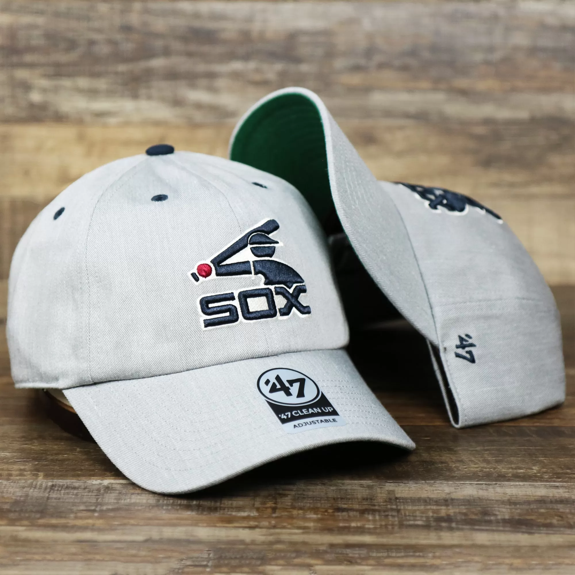 Cooperstown Chicago White Sox 1973 Logo Green Bottom Dad Hat | Gray Dad Hat