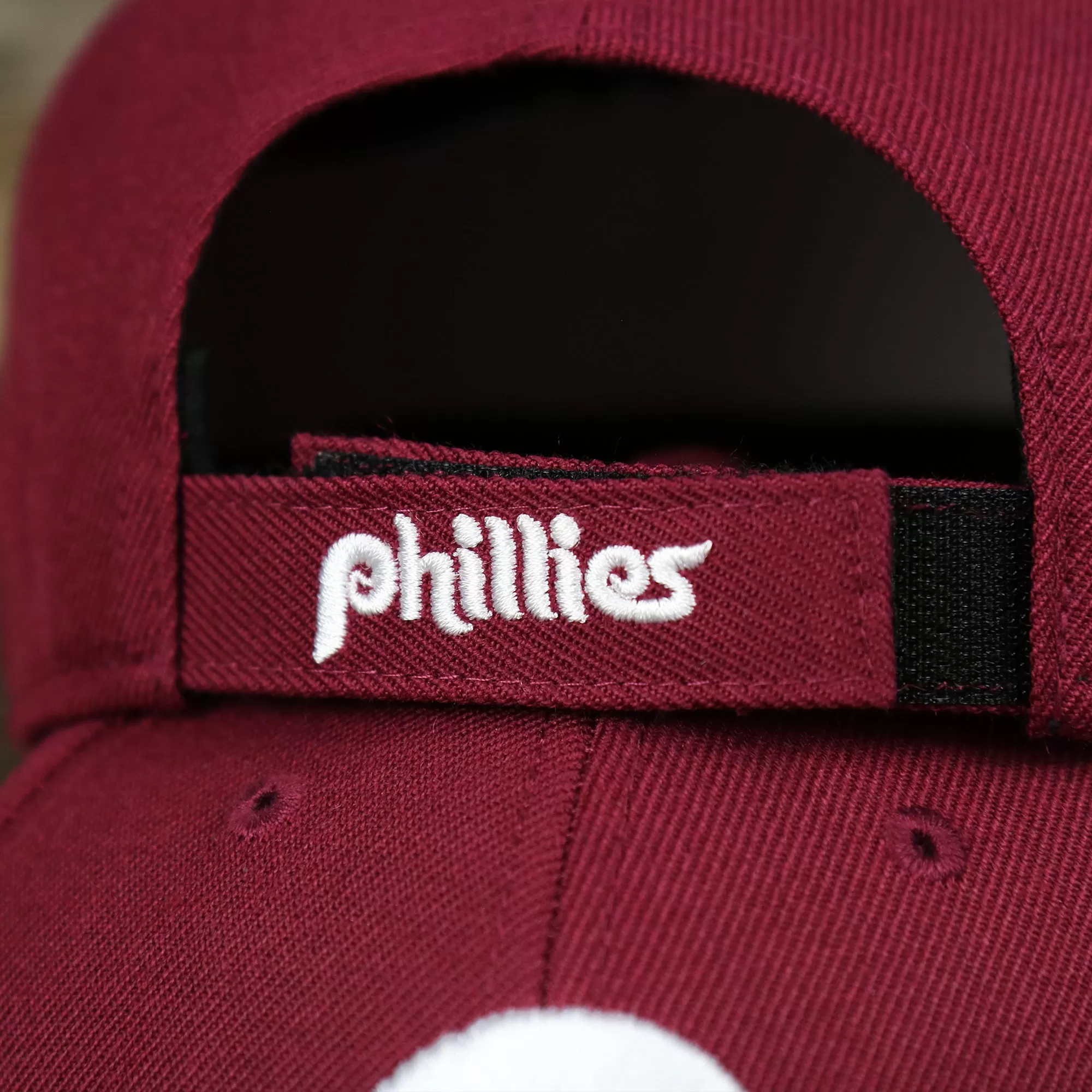 Cooperstown Philadelphia Phillies Retro Phillies Logo Gray Bottom Dad Hat | Maroon Dad Hat