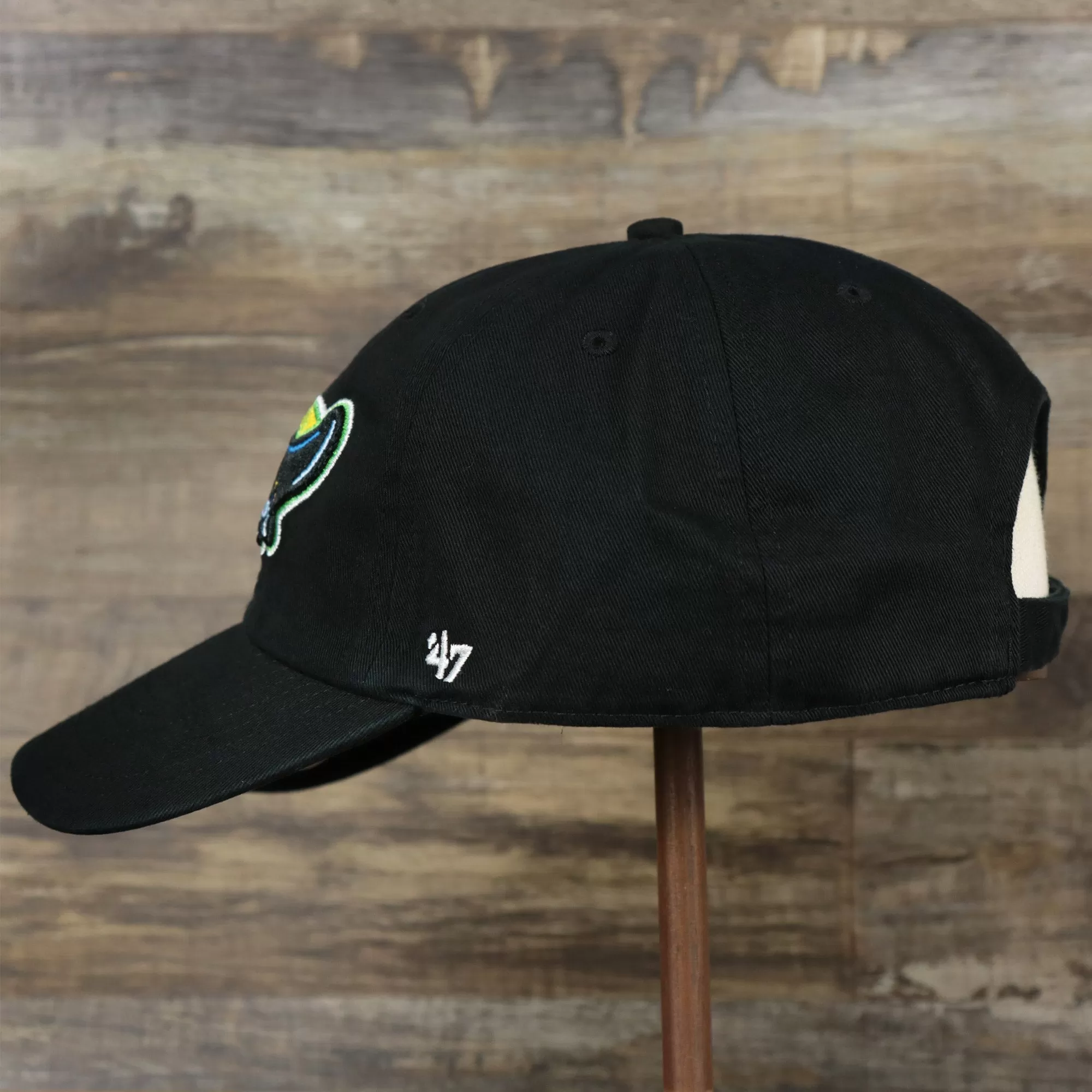 Cooperstown Tampa Bay Rays Vintage Rays Logo Dad Hat | Black Dad Hat