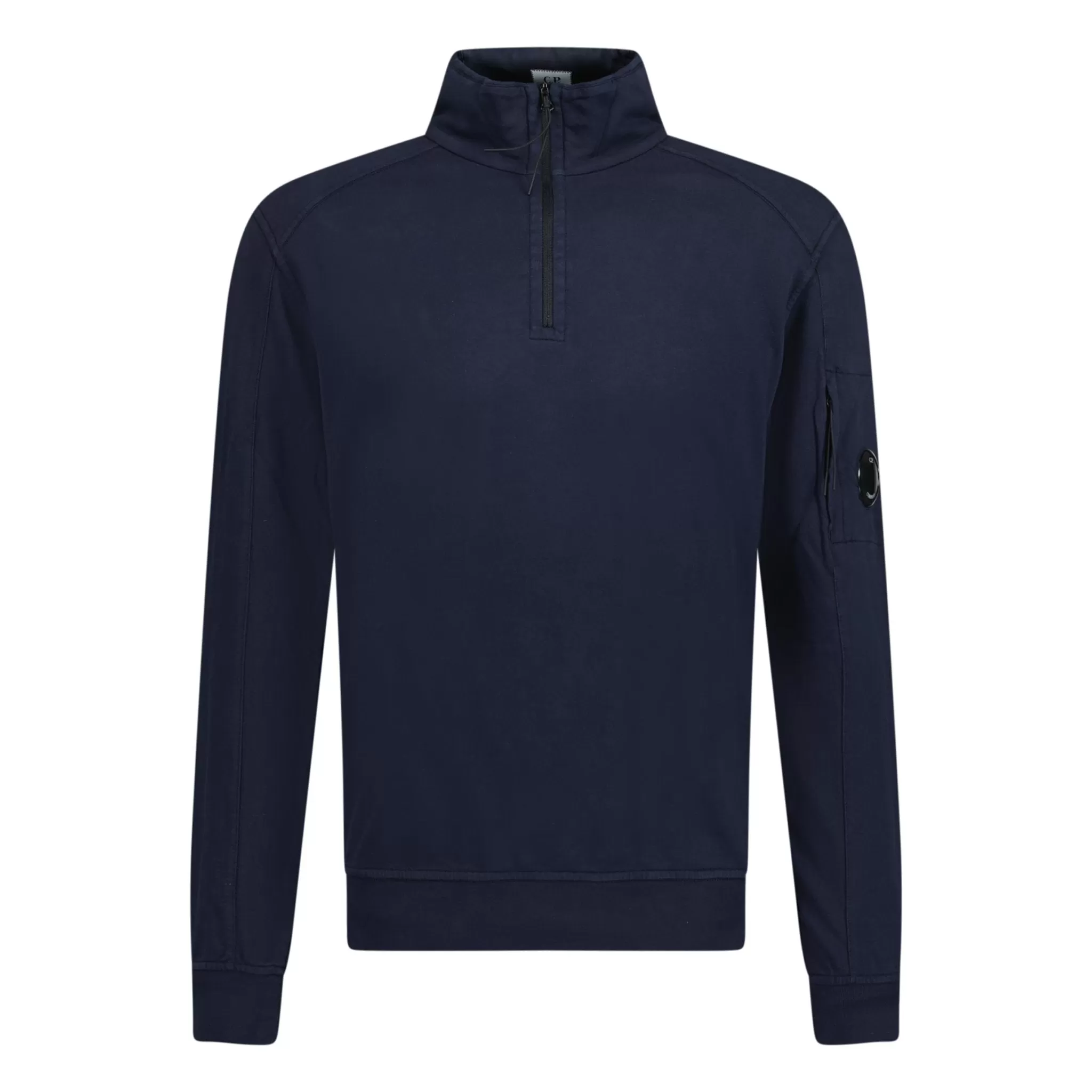 CP COMPANY NAVY LENS HALF ZIP SWEATSHIRT