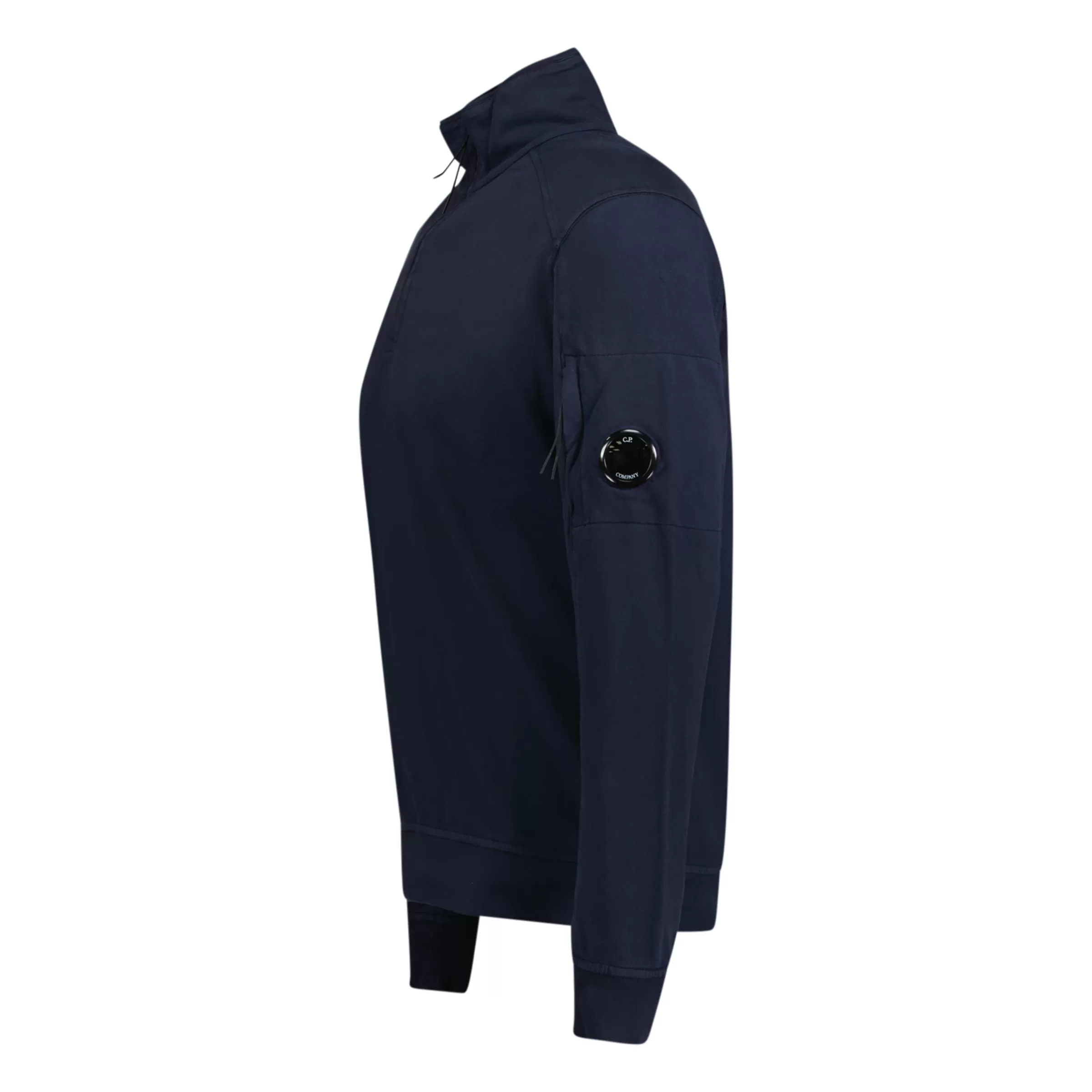 CP COMPANY NAVY LENS HALF ZIP SWEATSHIRT