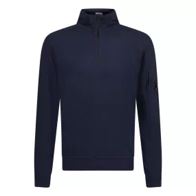 CP COMPANY NAVY LENS HALF ZIP SWEATSHIRT