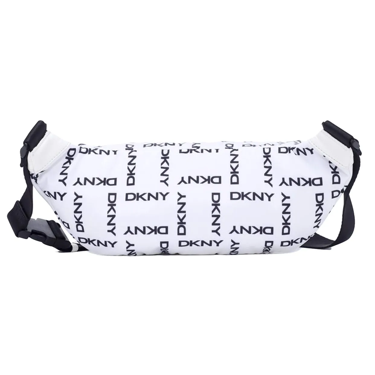 DKNY Logo Print Sling Bag -White/Black