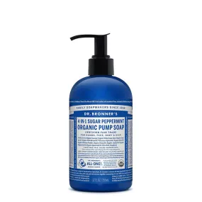 Dr Bronner's 4-in-1 Sugar Organic Pump Soap - Peppermint